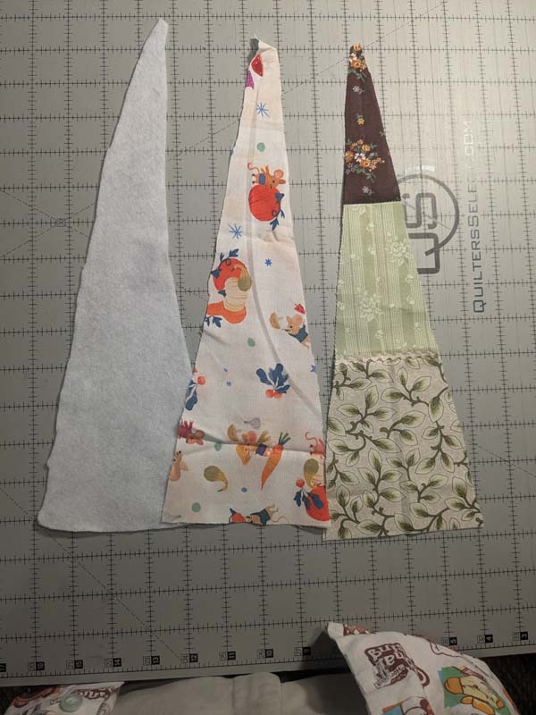 Slouchy Patchwork Witch Hat Cut Front Triangles