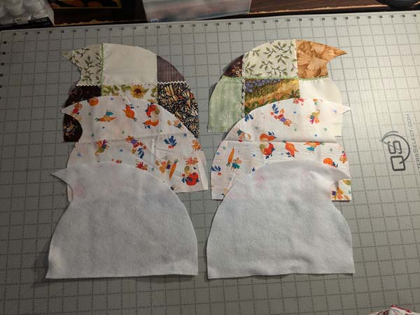 Slouchy Patchwork Witch Hat Side Hat Pieces Cut