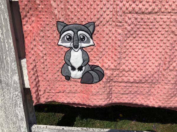 Smaller Woodland Animals Baby Quilt Back Closeup