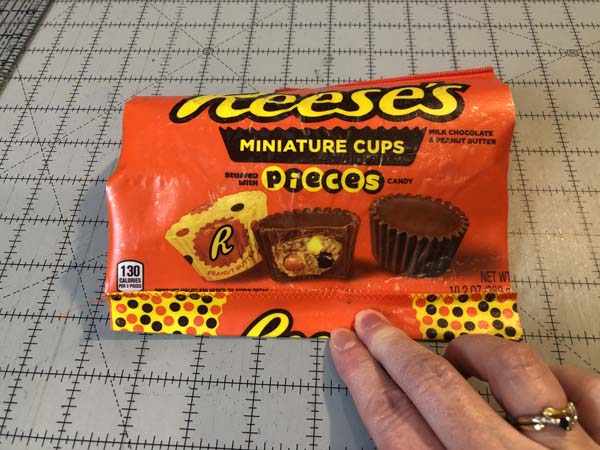 Snack Wrapper Pouch Pleated Bottom Fold Back Of Bag