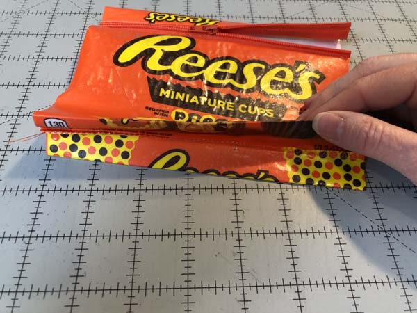 Snack Wrapper Pouch Pleated Bottom Fold Front of Bag