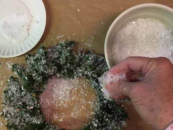 Snow Covered Winter Wreath Tutorial - Add Snow
