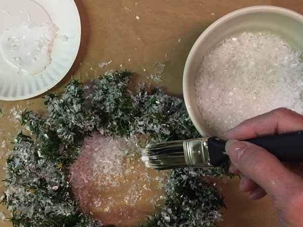 Snow Covered Winter Wreath Tutorial - Apply Glue