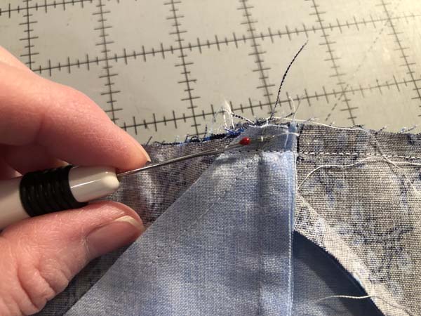 Snowflake Topper 24b Remove Stitches from Seam allowance