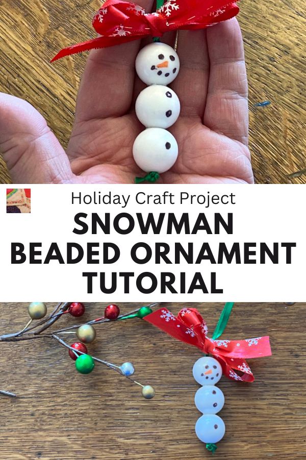 Snowman Beaded Ornament Tutorial - pin