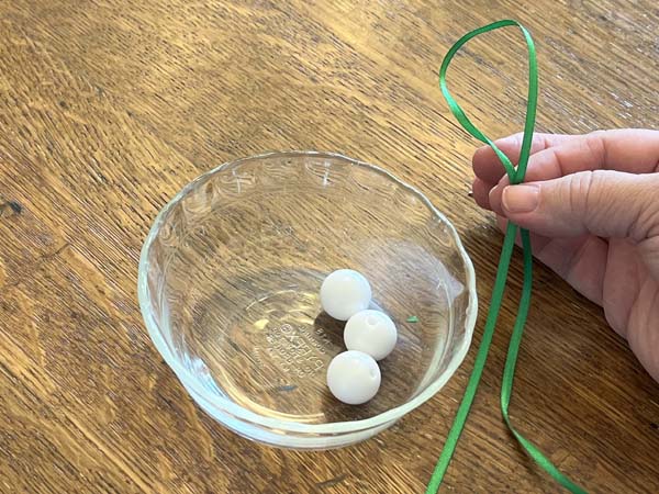 Snowman Ornament 2 Beads and Ribbon