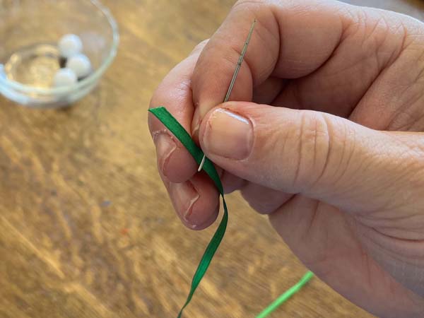 Snowman Ornament 3 Thread Ribbon