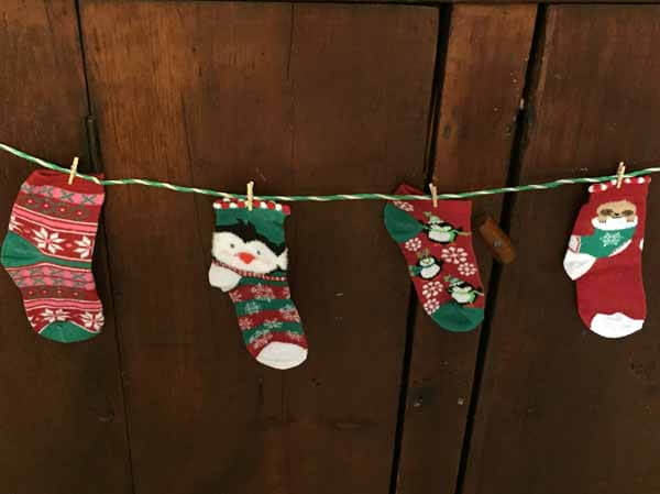 Sock Garland Tutorial - Finished Close Up