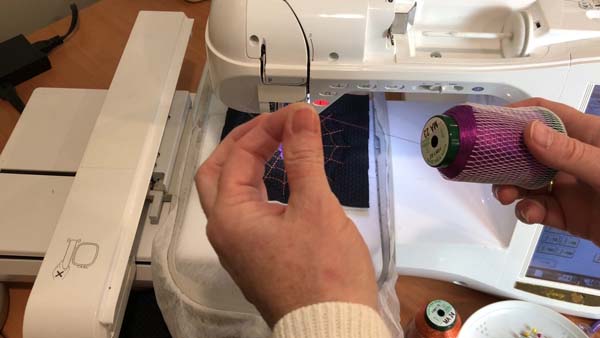 Spider Coasters 19 Purple Metallic Thread