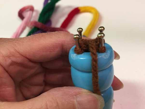 Spool Knitted Tree Garland - Knitting 2