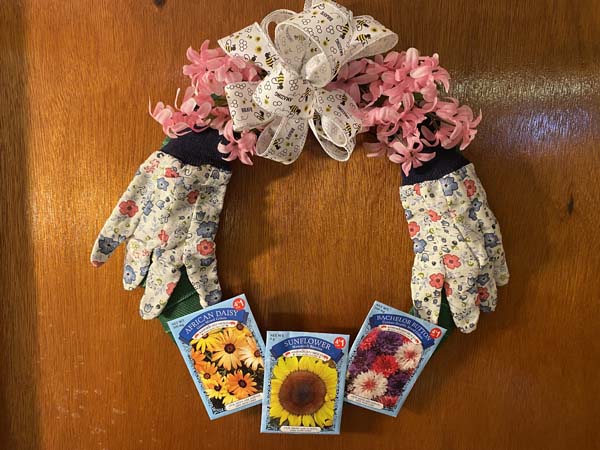 Spring Wreath Finished on Door