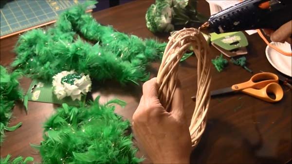 St Patricks Day Wreath Hot Glue Section
