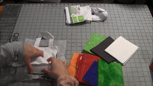 St Patricks Day Mini Tote Tutorial - center bag in hoop