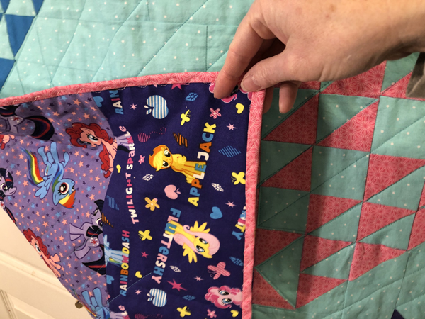 Star Stream Quilt Showing Quilt Back