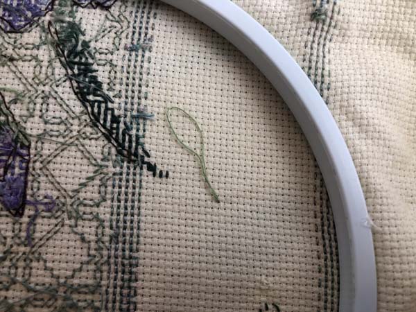 Start Cross Stitch 7 Loop on Back