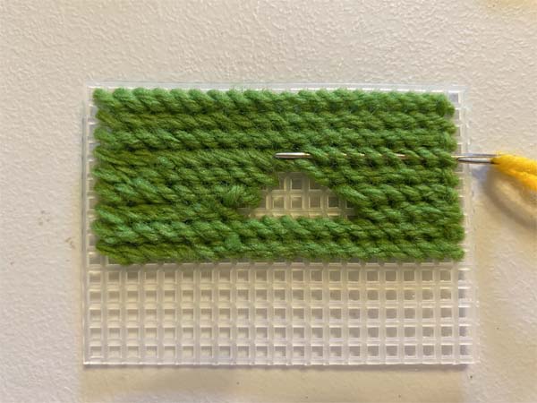 Start Yarn 12 needle under stitches