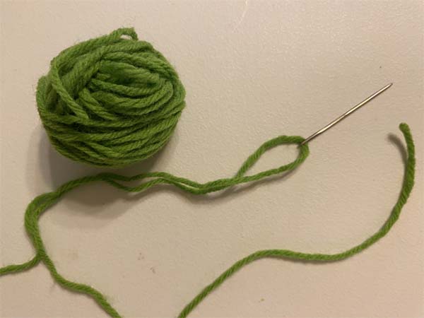 Start Yarn Threaded Needle