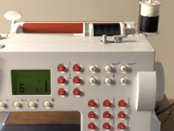 Stretch Double Stitch Hem Showing Two Spools