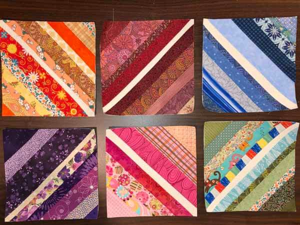 String Piecing Sample - Single color Blocks