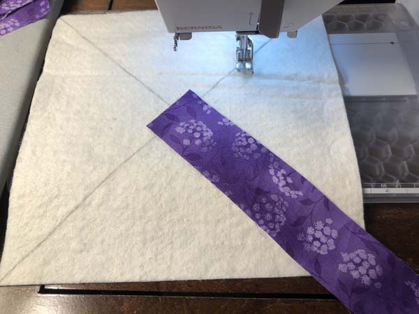 String Pieced Bowl Cozy 1 First Strip