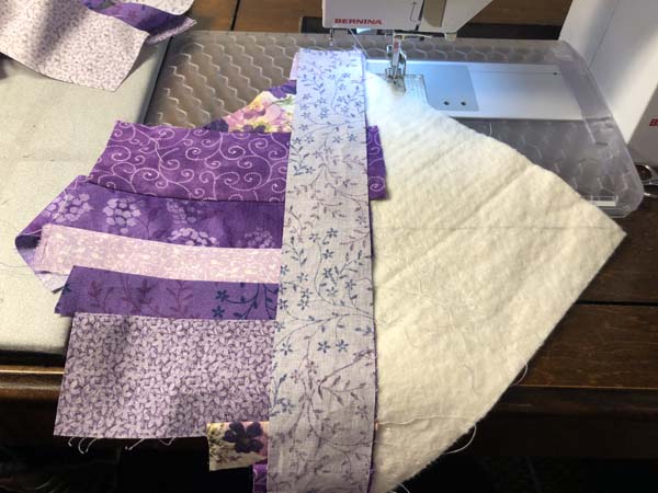 String Pieced Bowl Cozy 10 Add Long Strip