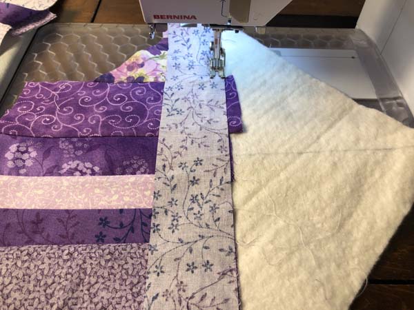 String Pieced Bowl Cozy 11 Sew Strip