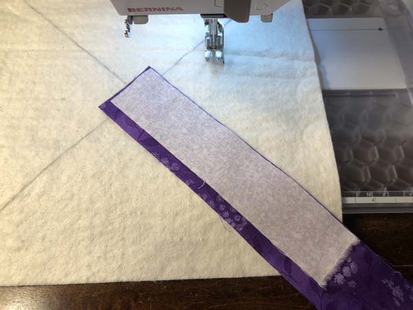 String Pieced Bowl Cozy 2 Add Next Strip