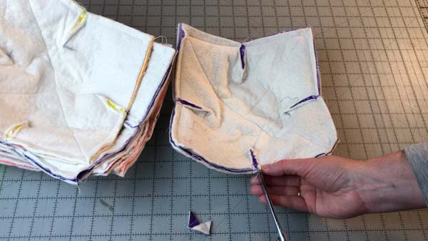 String Pieced Bowl Cozy Clip Around Darts