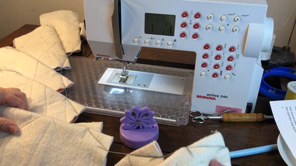 String Pieced Bowl Cozy First Darts Sewn