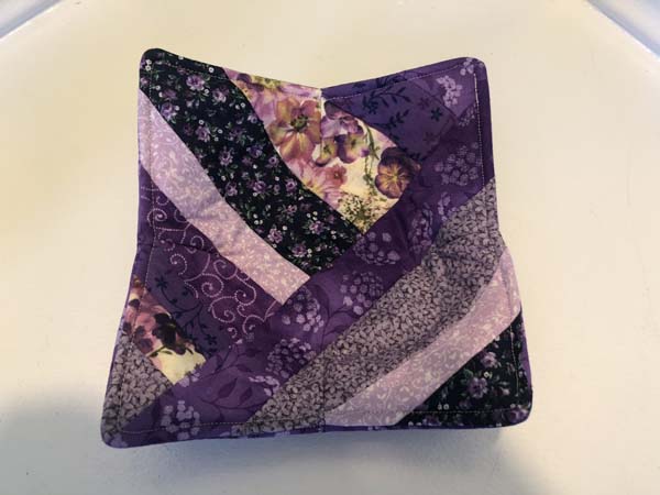String Pieced Bowl Cozy Purple 2