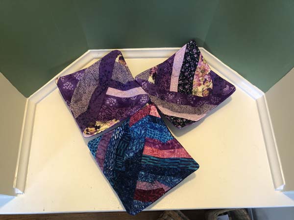 String Pieced Bowl Cozy Three Purples