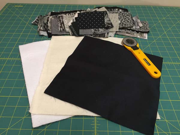 String Pieced Potholder Insulbright Backing Cut