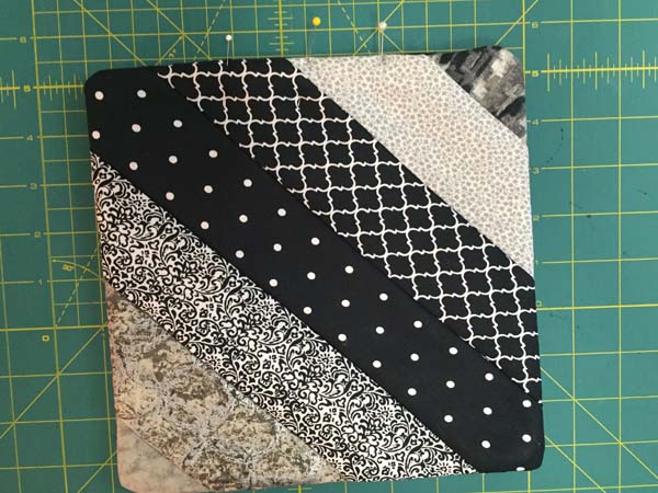 String Pieced Potholder Pin Opening Closed