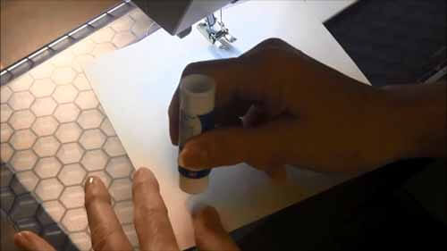 String Piecing Tutorial - first strip glue