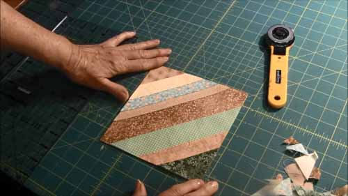 String Piecing Tutorial - trimmed block