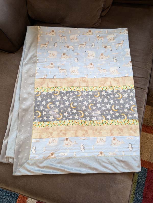Strip Quilt with Animal print 2