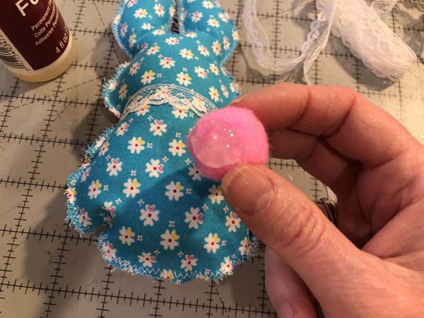 Stuffed Bunny Decorate Glue on Tail