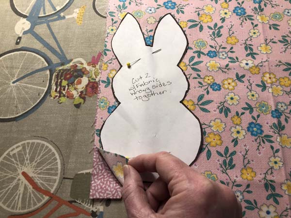 Stuffed Bunny Pin Template To Fabrics