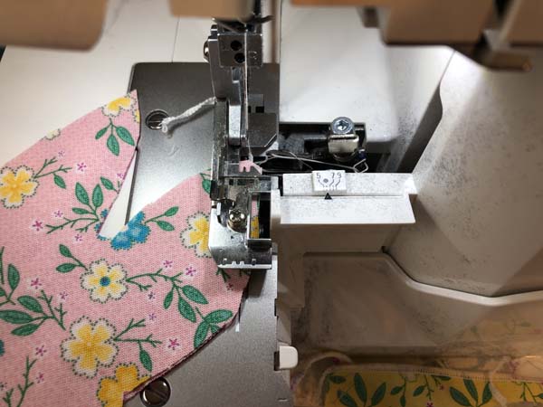 Stuffed Bunny Serger Start at Ear Tip