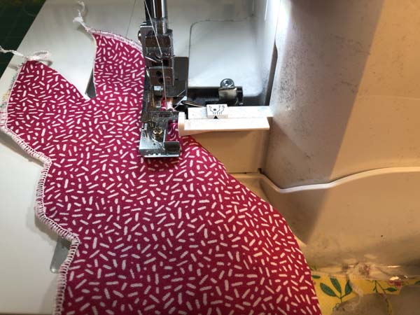 Stuffed Bunny Serger Stop at Inner corners to turn