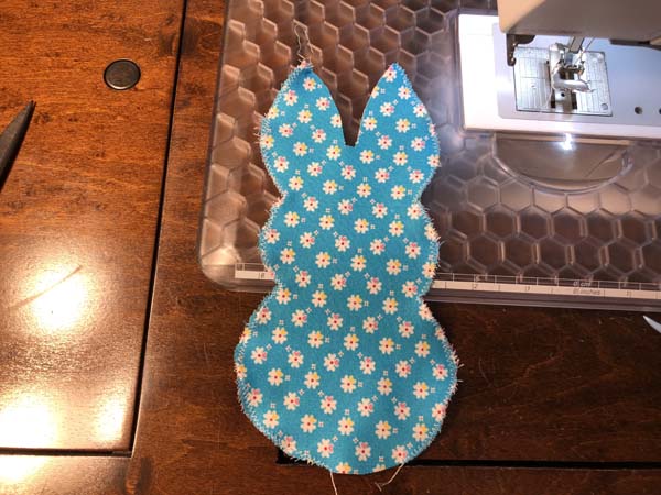Stuffed Bunny Sewing Second side sewn