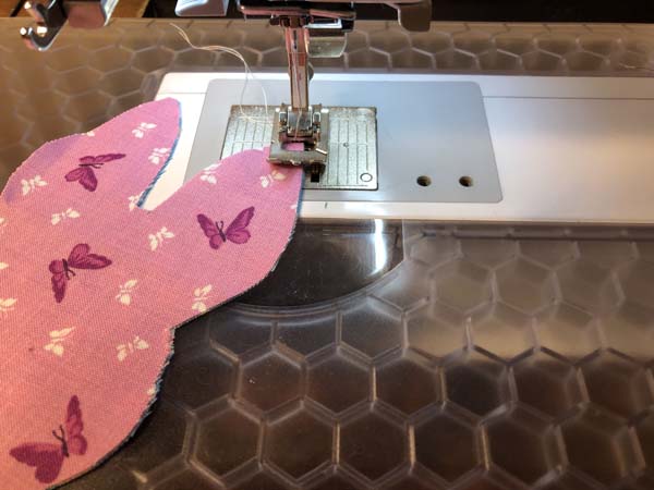 Stuffed Bunny Sewing Start at Top of ear