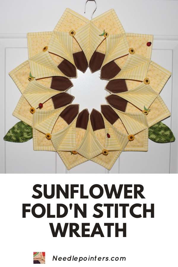 Sunflower Fold'n Stitch Wreath - pin