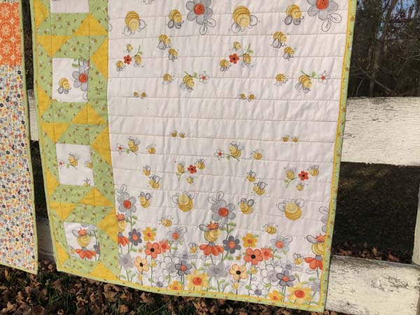 Sweet Bees Quilt Closeup Quilt 1 Bottom
