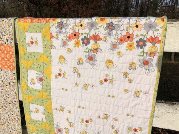 Sweet Bees Quilt Closeup Quilt 1 Top