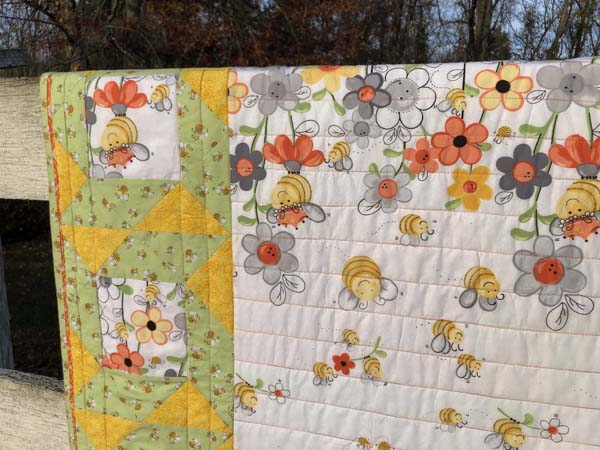 Sweet Bees Quilt Closeup Quilting