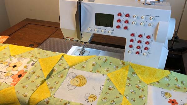 Sweet Bees Quilt Sew Blocks into strip