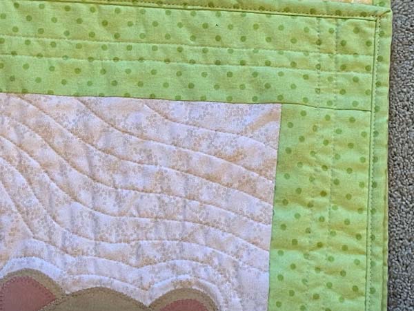 Sweet Dreams Baby Quilt Close up Bear quilting