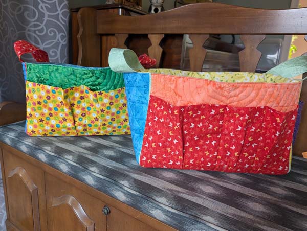 Sweet Pea Fabric Boxes 15 Two Boxes finished