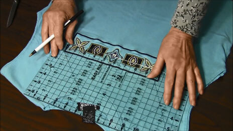 How to make a t-shirt tote bag - Opening with Ruler